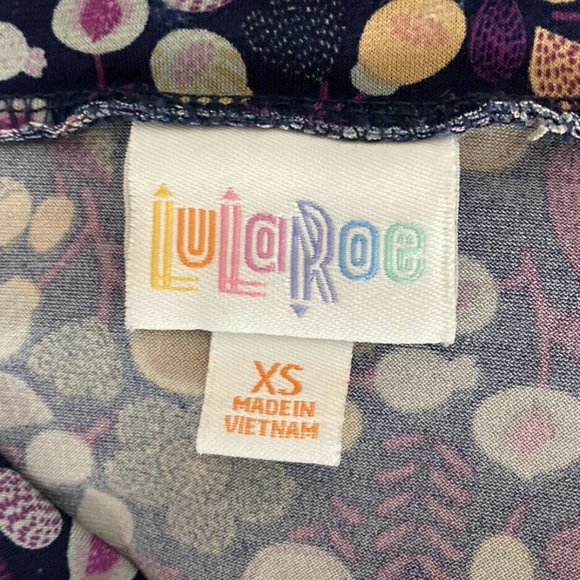 Lularoe Womens XS A-Line Maxi Skirt Purple Colorful Designs Stretch - Picture 4 of 5